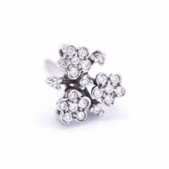 Boucles d'oreilles PASQUALE BRUNI Or blanc fleur de Diamants