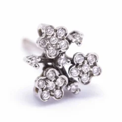 Boucles d'oreilles PASQUALE BRUNI Or blanc fleur de Diamants