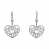 Boucles d'oreilles pendantes Coeur diamants