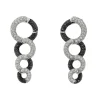 Boucles d'oreilles pendantes diamants noirs et blancs