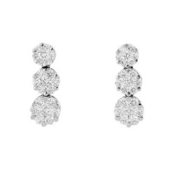 Boucles d'oreilles pendantes diamants