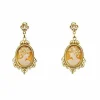 Boucles d'oreilles pendantes Camée