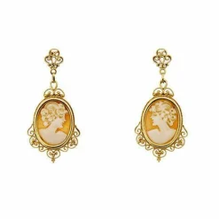 Boucles d'oreilles pendantes Camée