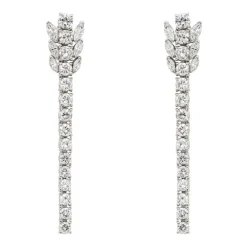 Boucles d'oreilles Pendantes Or blanc Diamant