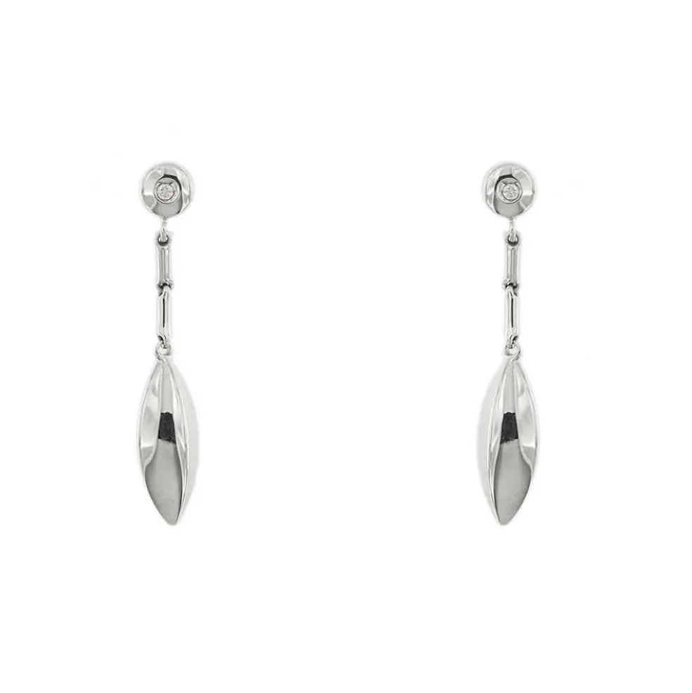 Boucles d'oreilles pendantes avec diamants