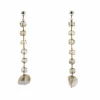 Boucles d'oreilles pendantes quartz fumé et perles