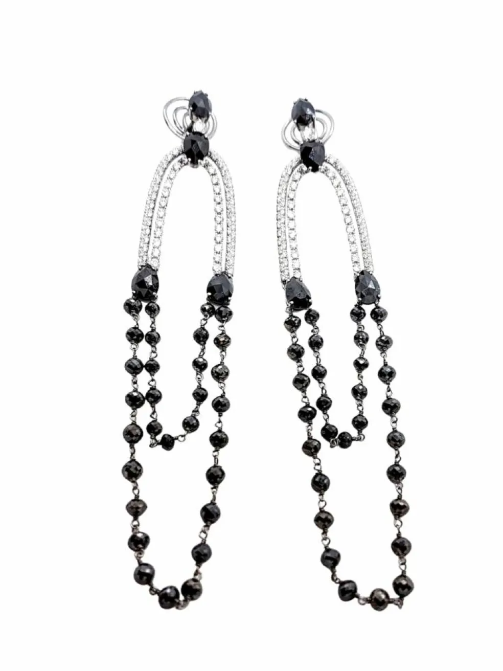 Boucles d'oreilles Pendants Or blanc Diamant