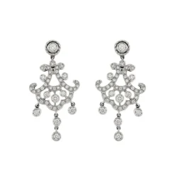 Boucles d'oreilles pendantes diamants