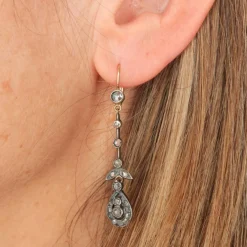 Boucles d'oreilles pendantes Diamants