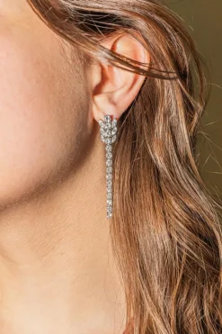Boucles d'oreilles Pendantes Or blanc Diamant