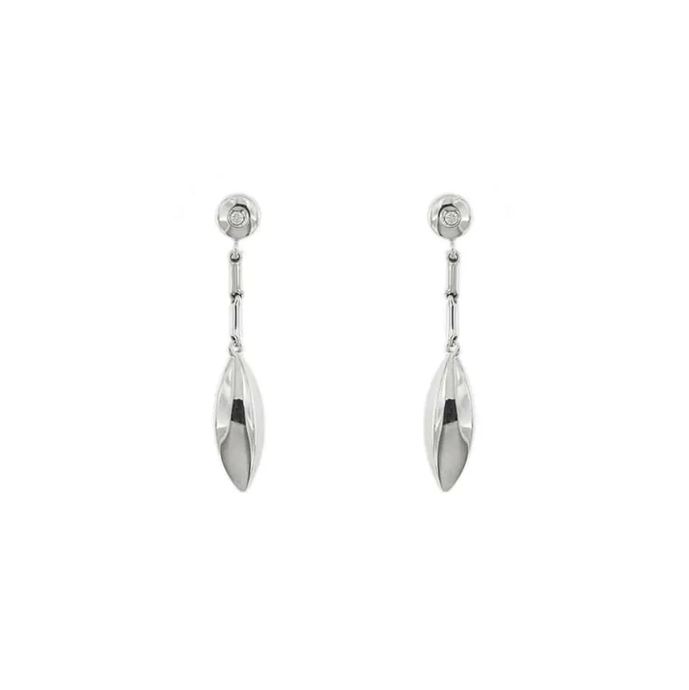 Boucles d'oreilles pendantes avec diamants
