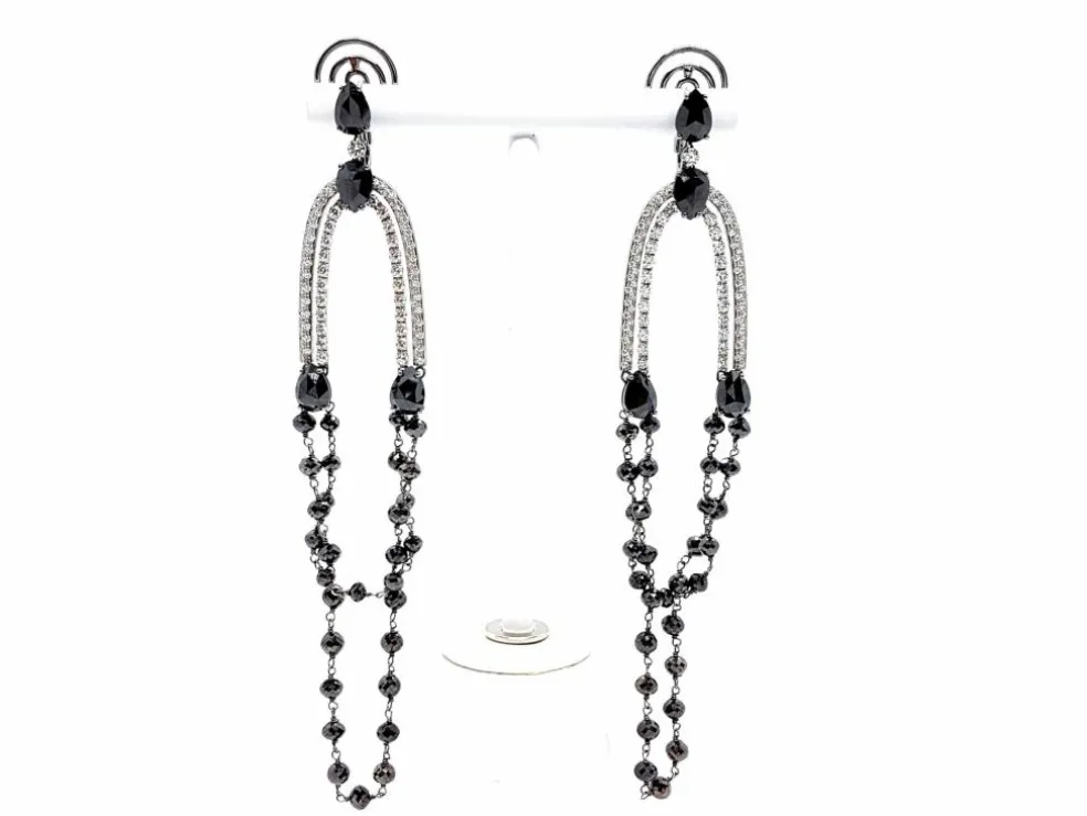 Boucles d'oreilles Pendants Or blanc Diamant