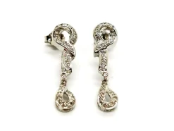 Boucles d'oreilles Pendantes Or blanc Diamant