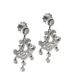 Boucles d'oreilles pendantes diamants