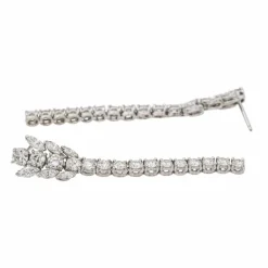 Boucles d'oreilles Pendantes Or blanc Diamant