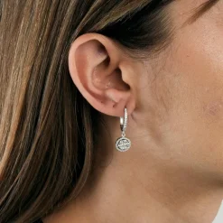 Boucles d’oreilles pendantes diamants or blanc