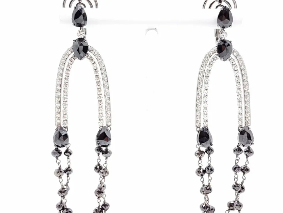 Boucles d'oreilles Pendants Or blanc Diamant