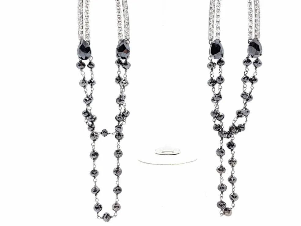 Boucles d'oreilles Pendants Or blanc Diamant