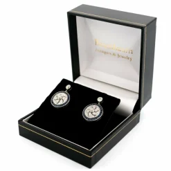 Boucles d'oreilles pendantes Platine Diamants et Saphirs