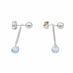 Boucles d'oreilles Pendantes Or blanc Aigue Marine