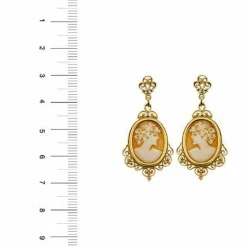 Boucles d'oreilles pendantes Camée