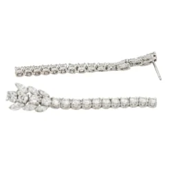 Boucles d'oreilles Pendantes Or blanc Diamant