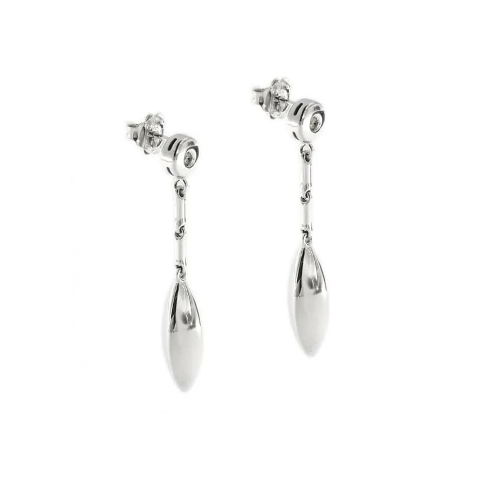 Boucles d'oreilles pendantes avec diamants