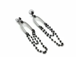 Boucles d'oreilles Pendants Or blanc Diamant