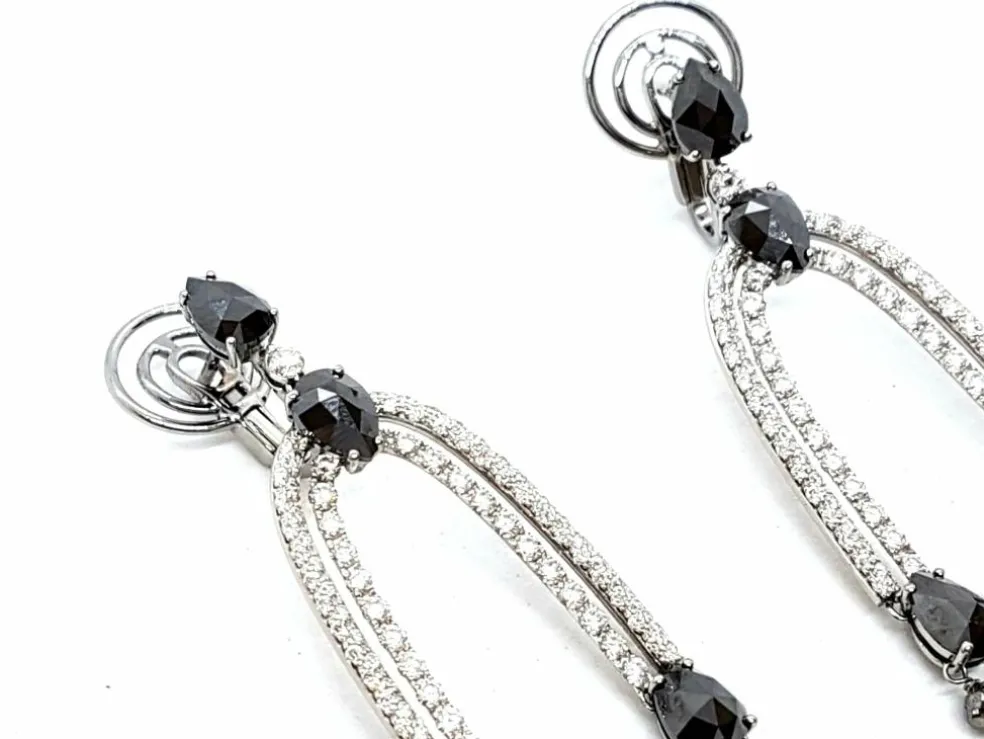 Boucles d'oreilles Pendants Or blanc Diamant