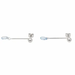 Boucles d'oreilles Pendantes Or blanc Aigue Marine