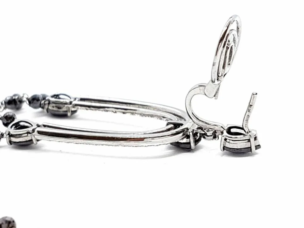 Boucles d'oreilles Pendants Or blanc Diamant