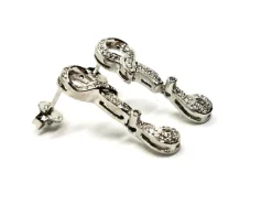 Boucles d'oreilles Pendantes Or blanc Diamant