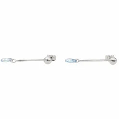 Boucles d'oreilles Pendantes Or blanc Aigue Marine