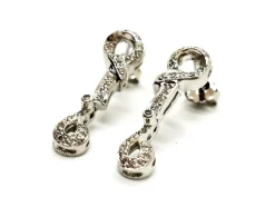 Boucles d'oreilles Pendantes Or blanc Diamant