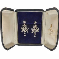 Boucles d'oreilles pendantes diamants