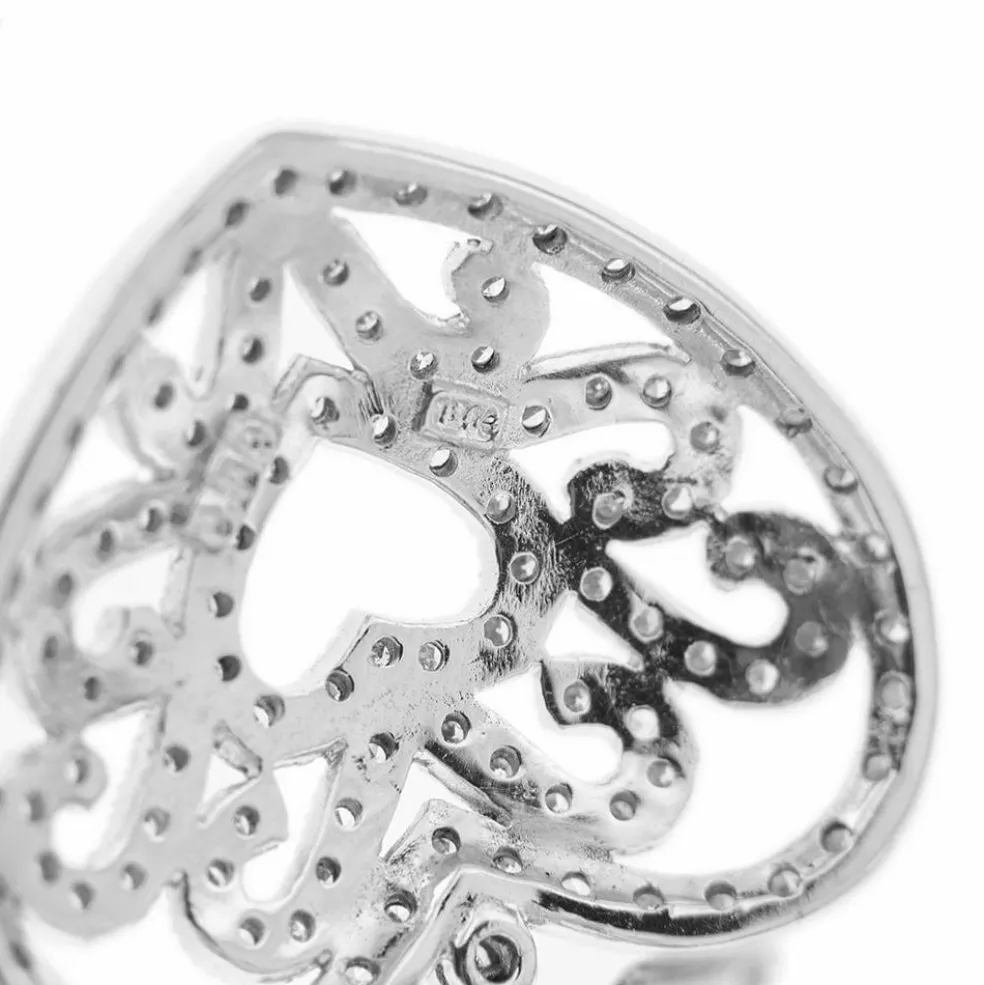 Boucles d'oreilles pendantes Coeur diamants