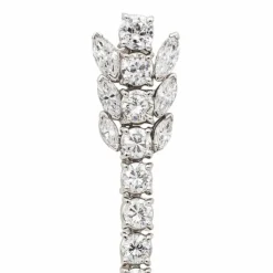 Boucles d'oreilles Pendantes Or blanc Diamant