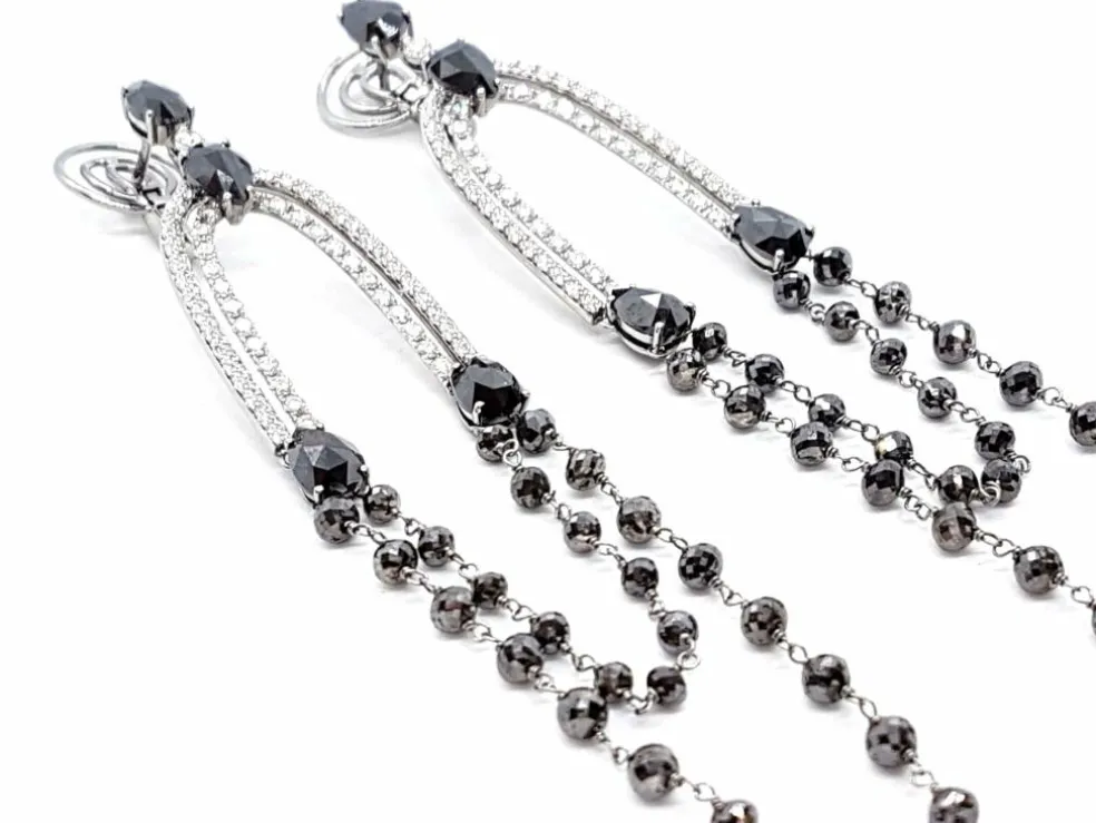 Boucles d'oreilles Pendants Or blanc Diamant