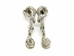 Boucles d'oreilles Pendantes Or blanc Diamant
