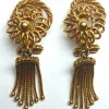 Boucles d'oreilles pendeloques à clip en or jaune