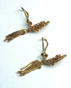Boucles d'oreilles pendeloques à clip en or jaune