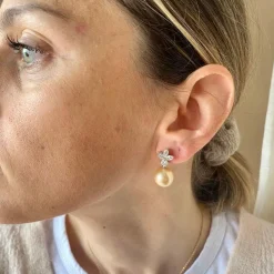Boucles d'oreilles Perle Diamants