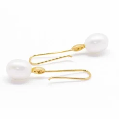 Boucles d'oreilles perle ovale et diamant