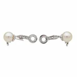 Boucles d'oreilles Perle Or blanc Diamant, Perle