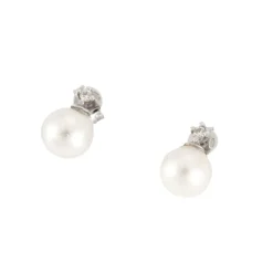 Boucles d'oreilles Perles Diamants