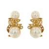 Boucles d'oreilles perles et diamants