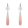 Boucles d'oreilles perles diamants gouttes de grenats