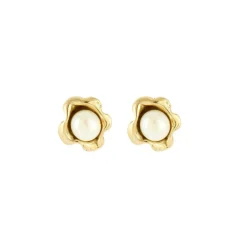 Boucles d'oreilles perles et or jaune