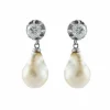 Boucles d'oreilles Perles baroques motif étoilé Diamants