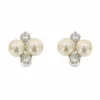 Boucles d'oreilles perles et diamants